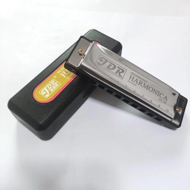 Harmônica Boca Órgão Judeu C Tone com Case para Crianças - Instrumento Musical Profissional de 10 Buracos para Blues