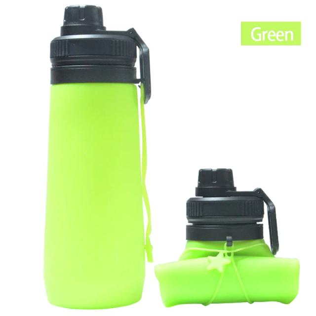 Garrafa Dobrável de Silicone Criativa e Colorida de 750ml para Esportes ao Ar Livre