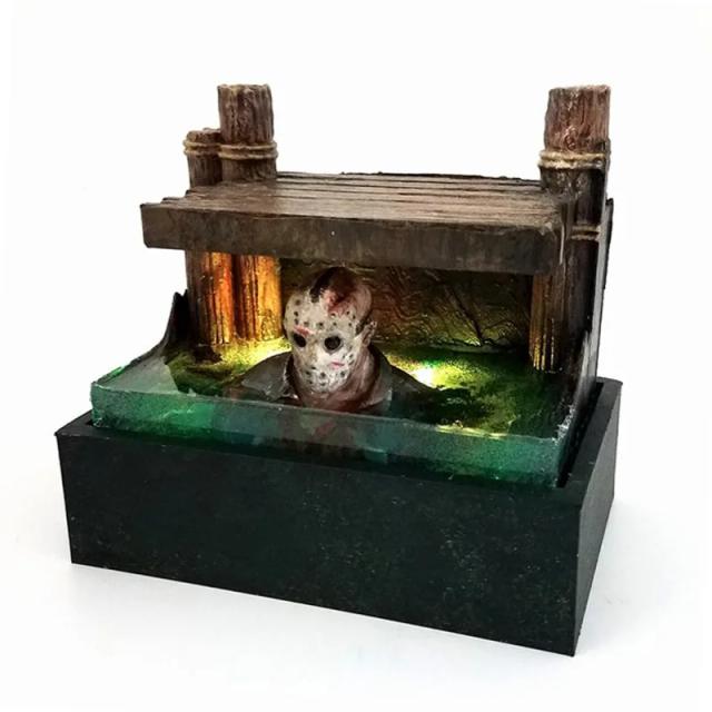 Escultura Iluminada de Halloween em Resina: Modelo 3D para Decoração de Festas e Presentes Colecionáveis