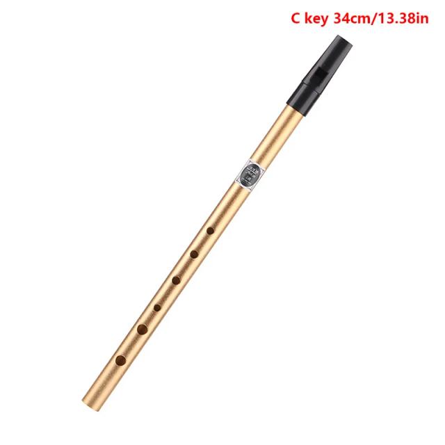 Flauta de Metal C/d-key Estilo Inglês com 6 Furos - Ideal para Iniciantes e Acessórios Musicais