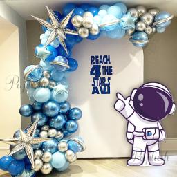 Astronauta e astronauta, fundo de papelão, adereços fotográficos, tema do foguete espacial, festa de aniversário, chá de bebê, bricolage, aniversário infantil - Image 4