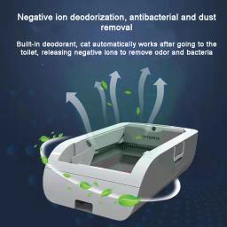 Inteligente Cat Litter Box, WC automático para gatos, Desodorização, Anti Splash, Semi Fechado, Caixa de areia com bandeja removível Pet Potty - Image 5