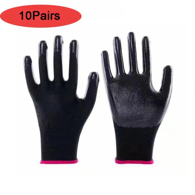 Luvas Profissionais de Proteção para Homens - Luvas de Trabalho de Segurança em Nylon para Construção e Jardinagem, Pacote com 20-10 Pares