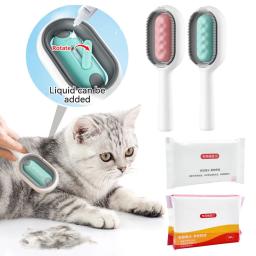 Depilação pente com toalhetes, escova limpa do gato, cão e gato acessórios, Pet Grooming Supplies, escova pegajosa - Image 1