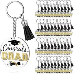 Graduação Chaveiro Acrílico para Decoração de Festa, Graduação Tema Presente, Preto e Azul, 2 Cores, 30PCs - Image 1