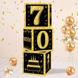 Caixa de Cartas de Aniversário para Adultos, Preto e Dourado, 18, 40, 60 anos, Decoração de Feliz Aniversário, Artigos para Festa, Artigos para Festa - Image 6