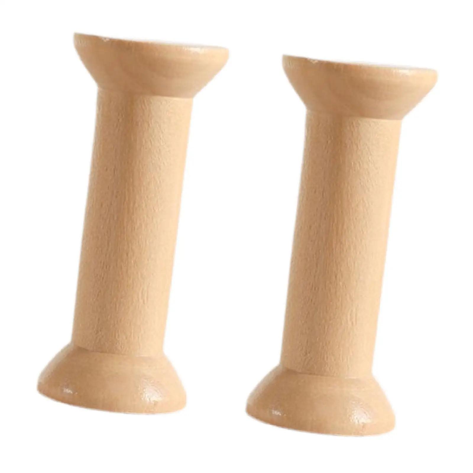 Carretel vazio de madeira para artes, suporte da fita, fio DIY, 3.1in, 2PCs - Image 1