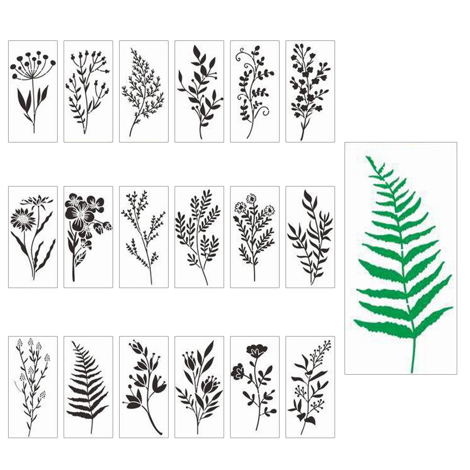 Estêncil Wildflower para Home Decor, Pintura em Madeira, Arte DIY, Artesanato De Casamento, 18Pcs - Image 1