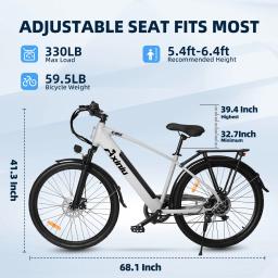 Ebike 350W 15ah Bateria Alimentado Bicicleta Elétrica Ebike 26 polegadas Bicicleta Elétrica de Aço Carbono Bicicleta Elétrica - Image 4