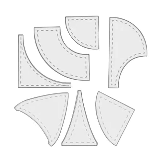 Kit de Régua de Quilting Acrílico com 7 Peças para Máquina de Costura e DIY Patchwork