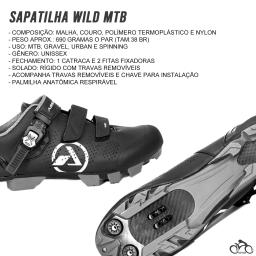 Sapatilha Mtb Ciclismo Absolute Nova Wild Preta + Pedal Wellgo M919 - Image 2