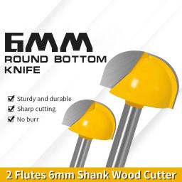 Round Ball Nose Router Bits Set, Fresa para madeira, CNC Carbide Cove Core Box Bit, Ferramentas de corte para madeira, 6-30mm Shank - Image 1