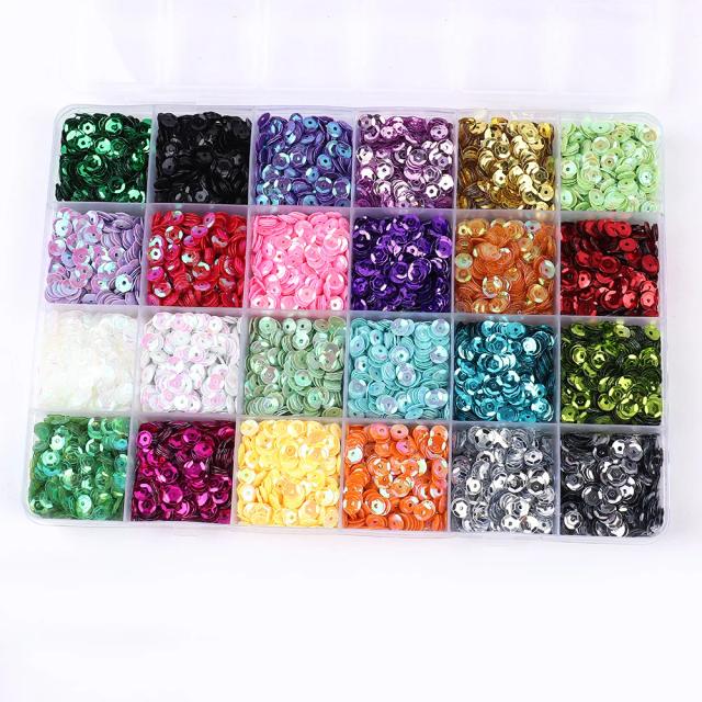 Lantejoulas Redondas Flatback Brilhantes para Costura e Artesanato em 24 Cores, Ideais para Vestidos de Noiva e DIY Acessórios