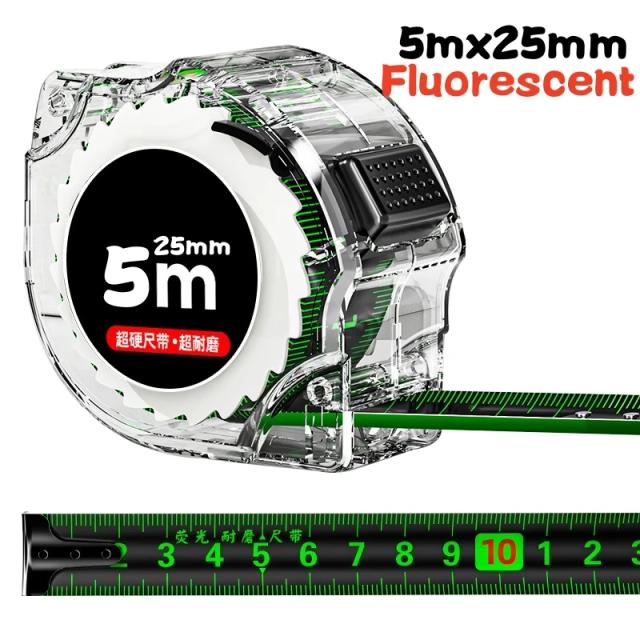 Fita Métrica de Aço Inoxidável Retrátil Anti-Corrosão para Medição de Madeira com Design Oco - 3m e 7,5m