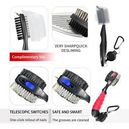 Escova de limpeza para tacos de golfe, escova de limpeza com mosquetão, apontador de ranhuras, multi estilo, acessórios esportivos de golfe, dropshipping - Image 3