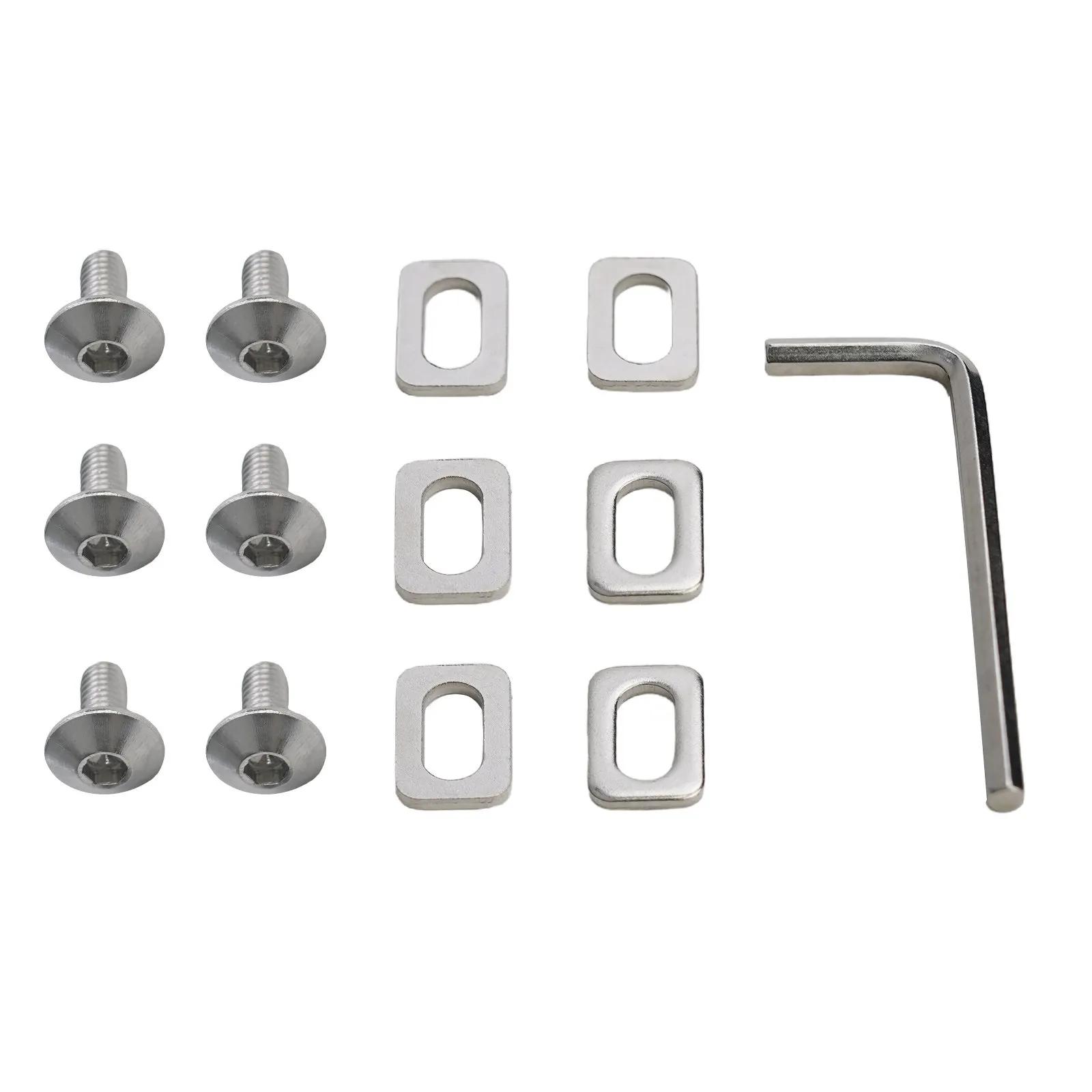 Kits de parafuso para grampos de bicicleta SPD, Repair Tool com chave, arruelas de estrada, acessórios de ciclismo, 6pcs, 6x M5 - Image 1