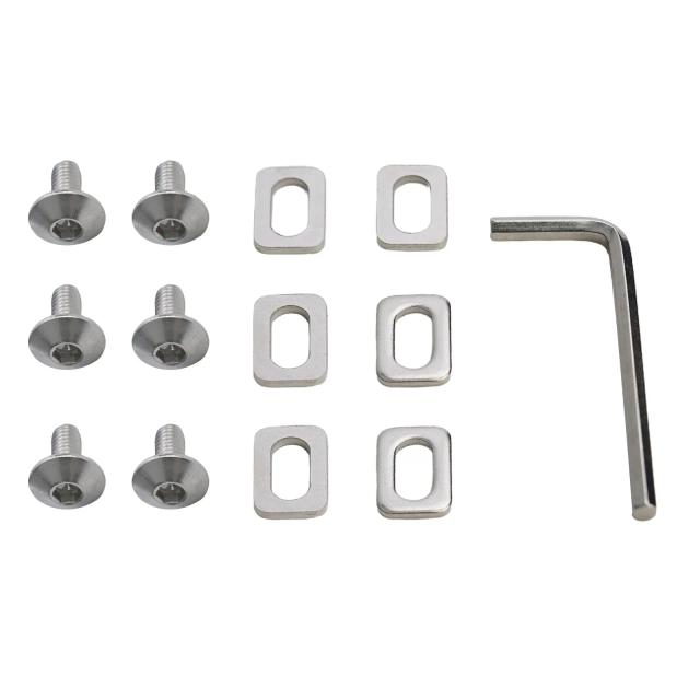 Kits de Parafuso SPD para Grampos de Bicicleta com Chave e Arruelas - Acessórios de Ciclismo 6 Peças M5