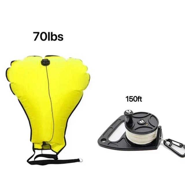 Mergulho em Alta Visibilidade: Conjunto Completo com Elevador, Saco de 70lb/140lb, Válvula de Descarga e Acessórios de 150ft