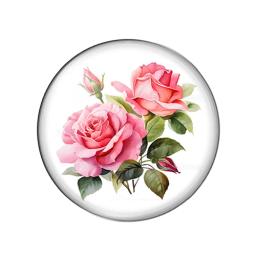 Rodada foto vidro cabochão, parte traseira plana, pinturas de arte, brilhante e colorido, rosas, achados de flores, fazendo achados, 8mm, 12mm, 20mm, 25mm - Image 2