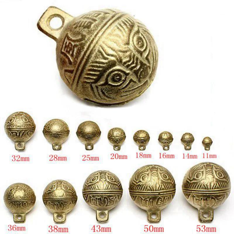 1 pçs sino pet cabeça do tigre sino de cobre cão gato colar colar pingente material artesanal encantos - Image 1