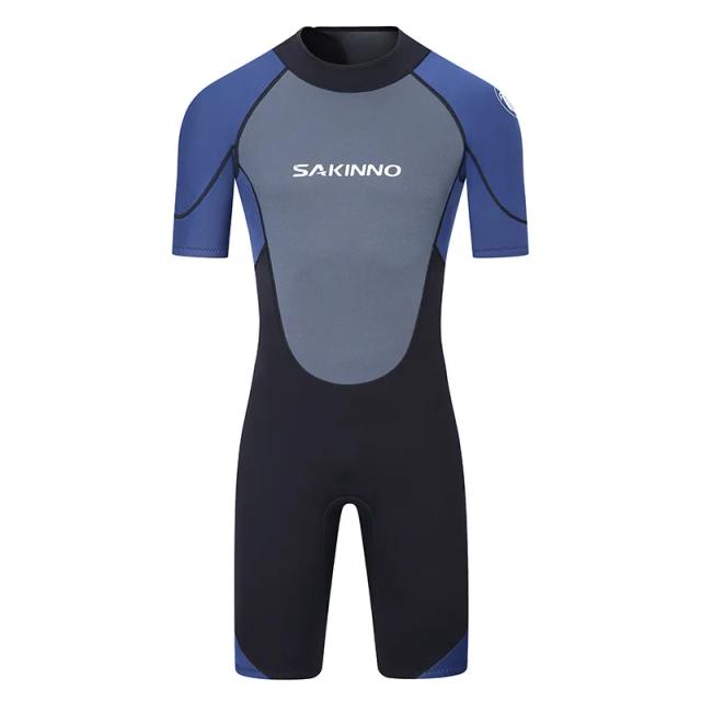 Traje de Neoprene Masculino de 2-3mm Para Mergulho e Natação - Manga Curta e À Prova de Frio com Snorkel