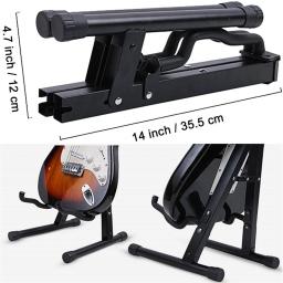 Suporte de guitarra dobrável de metal universal, A Frame, Piso, Acústico, Clássico, Elétrico, Baixo, Guitarra, Banjo, Ukulele, Portátil - Image 5