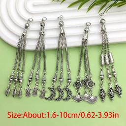Alloy Metal Tassel Projeto Encantos, Contas Pingentes para DIY, Oração Beads, Pulseira e colar, Jóias Fazendo Acessórios, 5PCs - Image 3