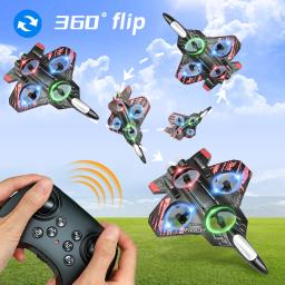 Espuma RC Avião Fighter 2.4G Controle Remoto Dublê Planador 360 °   Aeronave de espuma EPP voadora de voo rolante com brinquedos LED para crianças - Image 1