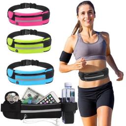 Bolsa de cintura impermeável com garrafa de água para homens e mulheres, corrida de maratona ao ar livre, equitação, fitness, telefone, esporte, cinto, masculino, feminino - Image 1