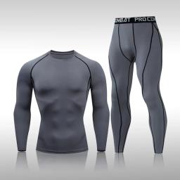 Conjunto de roupas esportivas, kit, de compressão, ideal para treino de mma, corrida, academia, treino fitness, 2 unidades - Image 3