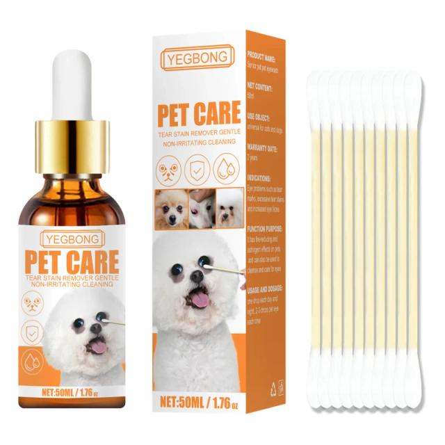 Solução Completa para Cuidados Oculares de Cães: Removedor de Manchas, Alívio de Coceira e Limpeza Desodorante