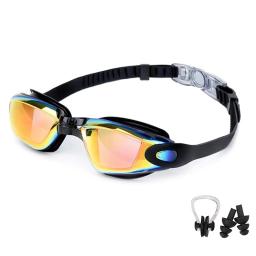 Óculos de natação impermeáveis para homens e mulheres, anti-nevoeiro, proteção UV, silicone, ajustável, piscina adulta, óculos de mergulho - Image 3