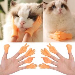 Mini borracha plana Little Finger Puppets, mãos minúsculas para crianças, Puppet Show, Prank Gag, festa de performance, Pet Gifts, 4pcs - Image 1