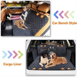 Tampa do assento de carro para o assento traseiro, 100% impermeável Dog Car Hammock, Janela de Malha Visual e Zíper Lateral, Proteção do assento de carro e porta - Image 3