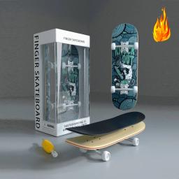 Skate de dedo profissional de madeira, brinquedos diy, parque de skate, peças tecnológicas, suporte de metal, roda de rolamento, brinquedos de mesa, presentes - Image 3