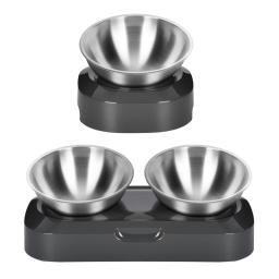 Tigelas para cães gatos com suporte alimentador água para alimentos para animais estimação, plataforma 15 °, - Image 1