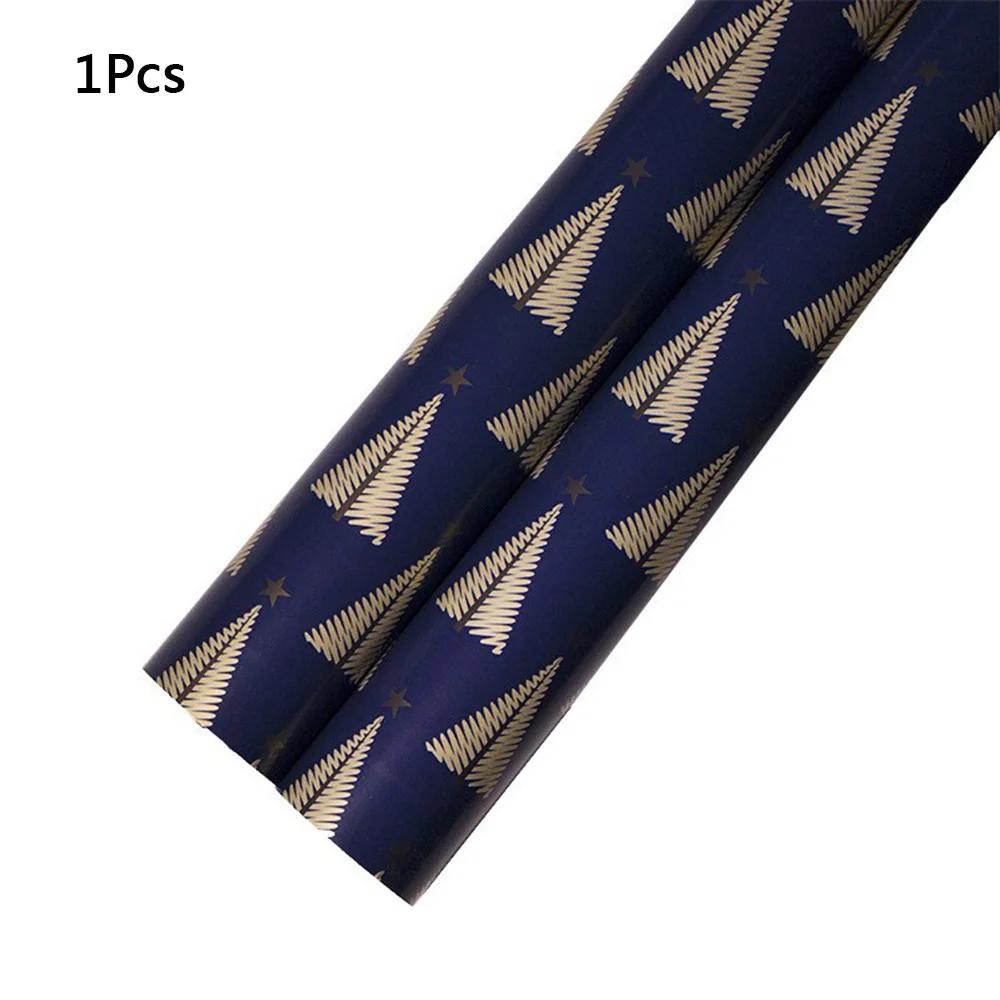 Papel Kraft Wrapping Craft, Decoração De Caixa De Presente, Cor Azul, Alce, Árvore De Natal, Boneco De Neve, Aniversário, Natal, Festa De Casamento - Image 1