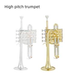 Bb Piccolo Trompete Profissional, Brass Gold Silver Lacquer Surface Trompete, Alta Qualidade Monel Piston - Image 1