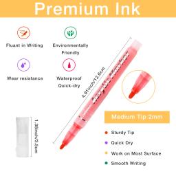 Marcador de tinta acrílica com 24 tintas coloridas, adequado para pintura rupestre, vidro, madeira, papel preto, artesanato de Scrapbook, 12pcs, 24pcs - Image 3