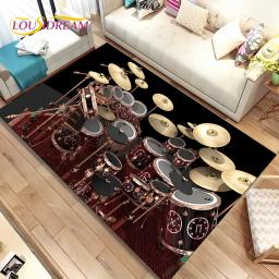 Kit de Bateria Música Drum Set Instruments Area Rug, Tapete para Home Living Room Quarto Sofá Capacho Decoração, tapete antiderrapante para crianças - Image 6