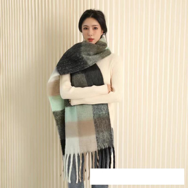 Lenço de malha xadrez para homens e mulheres, xale de caxemira, Lady Wrap, Tassel Scarves, Pashmina, grosso, quente, inverno, novo - Image 1