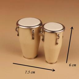 Mini Africano Tambor Miniatura Congos, bongos, instrumentos musicais, réplica, Home Display modelo, presente coleção - Image 4