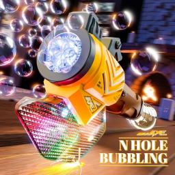 Varinhas de bolha portáteis, pistola de espuma contínua automática, led, piscina ao ar livre, praia, jogo de batalha, meninos, meninas, brinquedo de festa de aniversário - Image 3