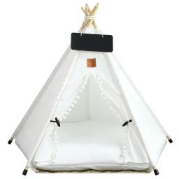 Tenda removível portátil para gatos e cães, Casa de cachorro lavável, Cama de cachorro coberta com almofada e quadro negro - Image 1