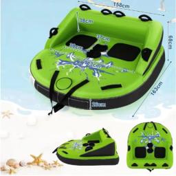 Tubo de jangada de água rebocável para 2 pessoas FDS para barco, tubo rebocável grande inflável para esportes aquáticos adultos, barco de jangada flutuante - Image 3