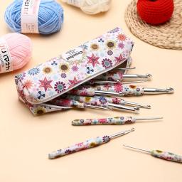 Caju flor alumínio Crochet ganchos Kit, Crochet agulhas com saco, ergonômico tricô Crochet conjunto, 2.25-10.0mm, 14Pcs, Novo - Image 4