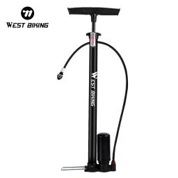West biking 150psi bomba de bicicleta alta pressão pé impulsionador bomba ciclismo pneu inflator presta schrader válvula acessórios da bicicleta - Image 1
