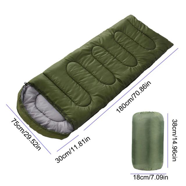 Saco de Dormir Ultraleve com Compressão para Viagens, Confortável e Respirável para 3 Estações