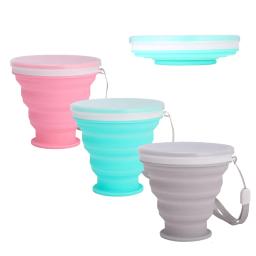 Copo retrátil portátil para esportes ao ar livre, copo de água de silicone, caneca dobrável, viagem multifuncional, 200ml - Image 1
