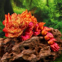 3D Impresso Lion Dance Articulado Articulado, Decoração Desktop, Ornamento Festival da Primavera Brinquedos, Casa e Escritório, 15cm - Image 4